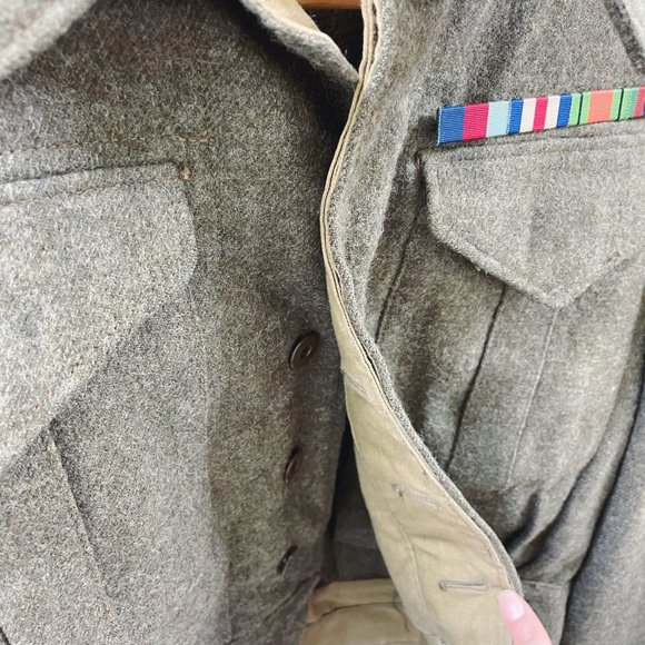 Vintage Military Wool Crop Jacket 1944 Fort Garry Horse (Size 5/XS-S) - Picture 5 of 8